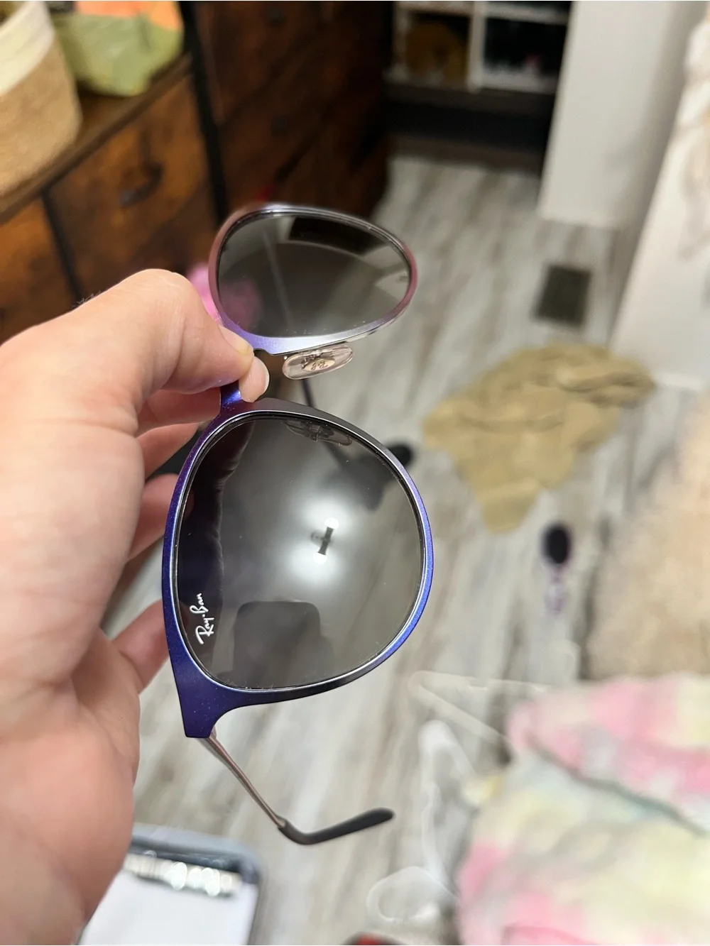 Ray-Ban Women's Blue to Purple Gradient Round Sunglasses